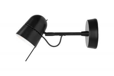 Schwarze Luceplan Counterbalance Wandleuchte, verstellbarer Spot für flexible Beleuchtung im modernen Design.